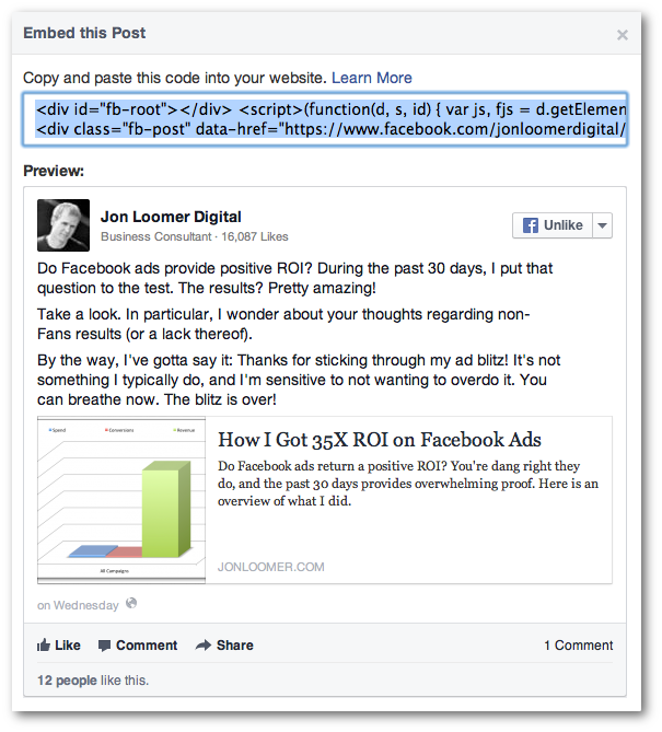 Facebook Embedded Posts What You Need To Know Jon Loomer Digital