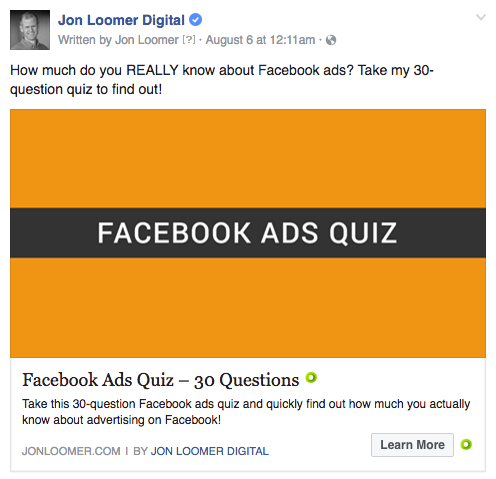 Facebook Ads Quiz