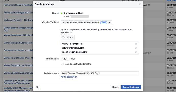 Facebook Ads Time on Site