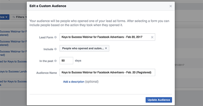 Facebook Lead Ads Registration