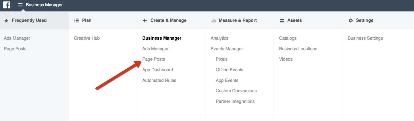 Page Posts Tool - Business Manager
