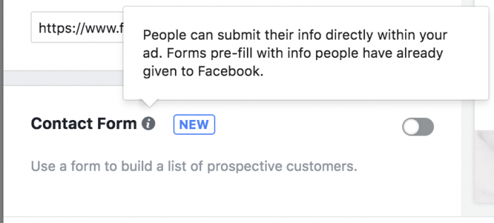 Facebook Canvas Lead Form
