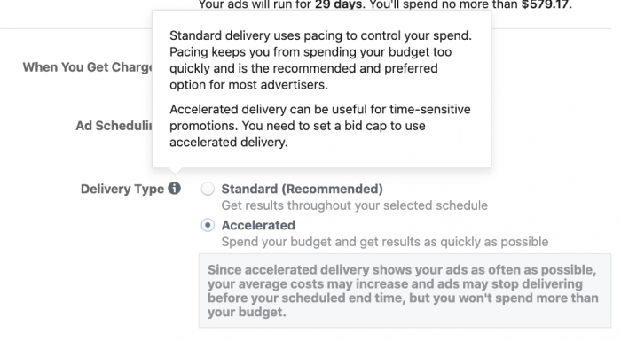 Facebook Ads Accelerated Delivery