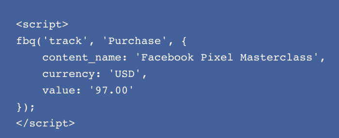 Facebook Pixel Event Code