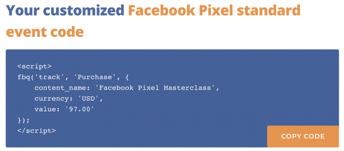 Facebook Pixel Event Generator