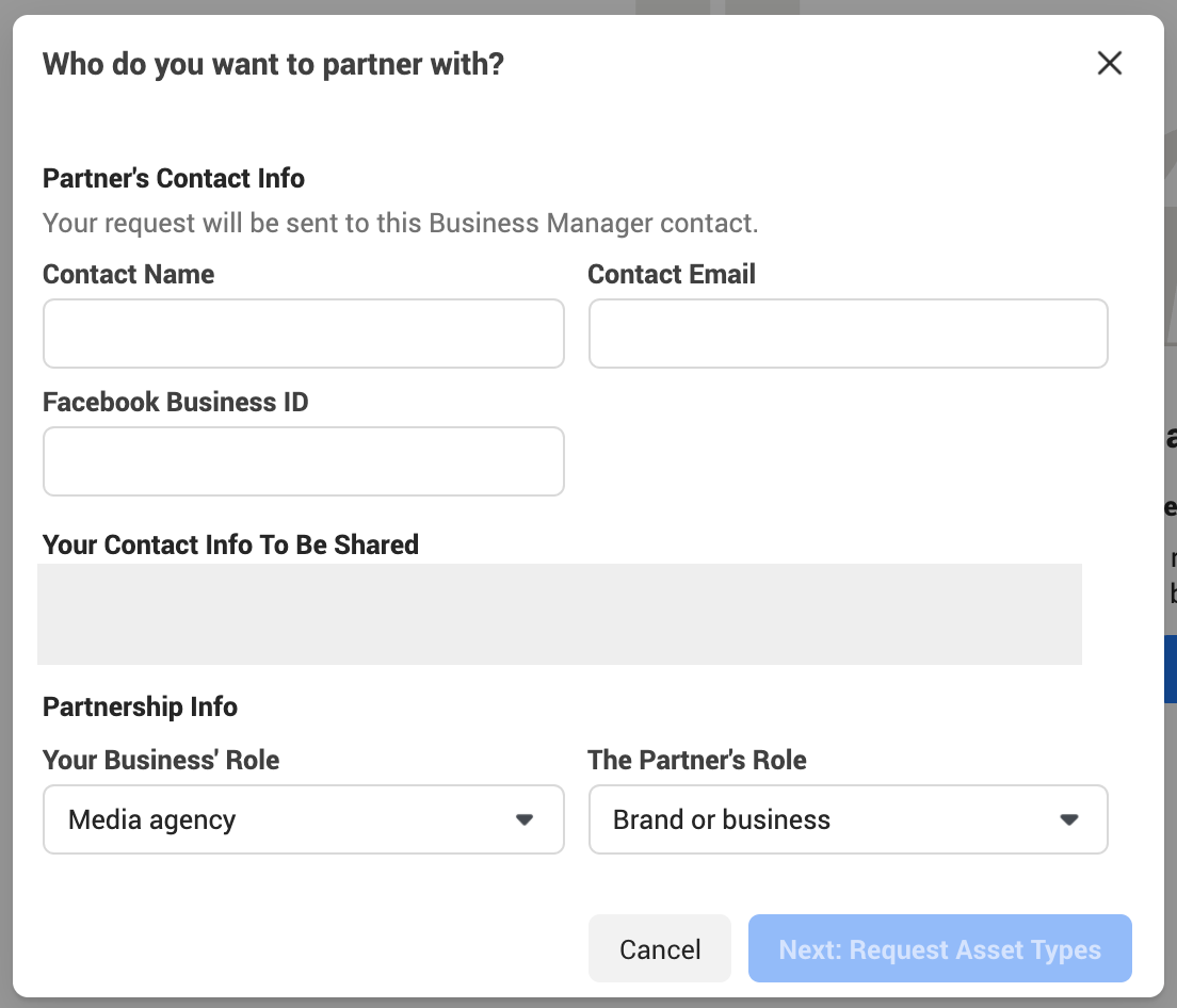 Facebook Business Manager: Giving Partner Access to Assets
