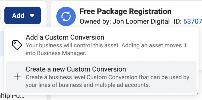 Add or Create Custom Conversion