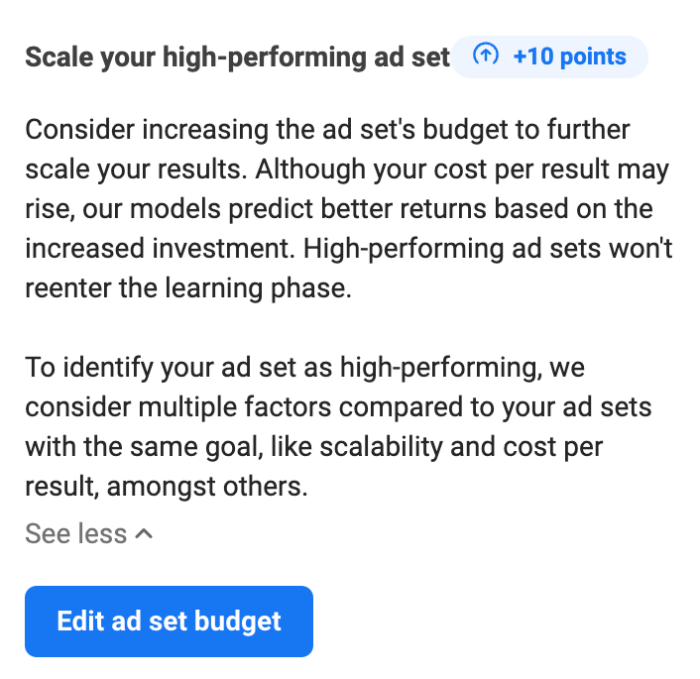 High Performing Ad Set